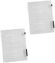 HOODANCOS 2Pcs Portable Transparent File Box Document Storage Container for Papers Lightweight Organizer for Certificates Magazines Important Files