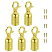 1.3"x3.7" Stanchion Rope End Stopper 5pcs Cord End Caps Barrier Rope End Golden