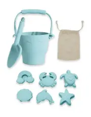 [Playground] Silicone Bucket Set Of 8 Piece in Light Blue