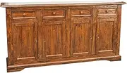 Country Style Solid Walnut Finish W202xDP45xH103 cm Sized Sideboard. Made in Italy