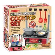 Melissa and Doug Deluxe Wooden Cooktop Playset