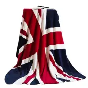 USA/Union Jack Flag Bed Blanket Luxury Fleece Blanket Great British Flag Chai...