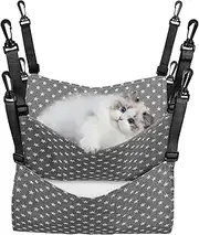 BESPORTBLE Adjustable Cat Hammock Bed 2 Pack Reversible Sturdy for Small Animals Secure Comfortable