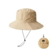Waterproof Bucket Rain Hat for Men Women, Outdoor Fishing Hat Foldable UV Khaki