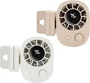 Joytutu Car Clip on Fan with LED Display - 360° Rotation, 100 Speeds Adjustable, USB Rechargeable Personal Cooling Fan 1800mah Battery, Portable Car Fans for Instant Summer Cooling (Beige+White)