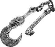 Yardwe Halloween Skull Chain Hook Prop Realistic Devil Decor for Themed Parties Cosplay Costumes Photo Props Design for Memorable Stage Performances