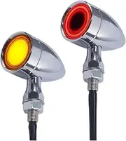 Motorcycle Front Rear Turn Signals Led Brake Tail-Lights 2 Pcs, Mini Lights Universal Fit for Chopper Bobber Indicator Lights
