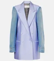 [Dries Van Noten] Dries Van Noten Denim-trimmed blazer AU 10 purple