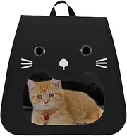 Breathable Cat Backpack Carrier - Pet Backpack Breathable Puppy Carrier | Portable Foldable Pet Carrier with Smiling Face Cat Supplies Pet Travel Bag for