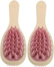 MUCKLILY 2Pcs Long Handle Silicone Scalp Massaging Brush Exfoliating Hair Washing Comb for Deep Cleaning Efficient Dandruff Removal Comfortable Grip for All Hair Handle