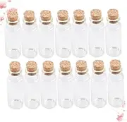20Pcs Mini Glass Wish Bottles with Cork Lids Transparent Storage Jars for DIY Crafts Home Decor Party Favors Tea Subpacking Buckle