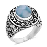 Bali Legacy Larimar Ring Sterling Silver 5.25 ctw Size 7