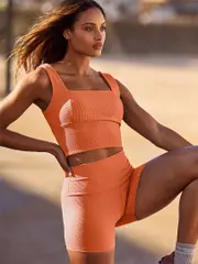 Running Bare Werk It Ribbed Bike Shorts. Yoga Shorts for Ladies