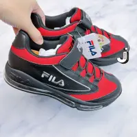 在飛比找momo購物網優惠-【FILA】FILA KIDS 大童氣墊籃球運動鞋-黑紅(3