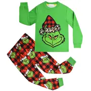 2023 Christmas Costume Green Grinch Costume Kids Long Sleeve Homewear Set 110cm