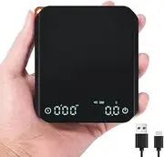 Nevoc Digital Coffee Scales, 3 Modes 0.1g High Precision Mini Coffee Scales with Timer, Espresso Scale with Auto Tare and Touch Sensor Button, USB Rechargeable Kitchen Scale, 2kg Max Weight