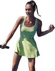 [BERLOOK] Womens Cut-Out Tennis Dress with Built in Shorts and Bra Workout Dress Golf Athletic Dress