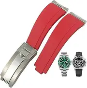 [KAVJU] Steel head grain rubber watch band suitable for Rolex submariner strap SUB GMT ditongna watchband 20mm
