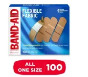 Band-Aid Brand Flexible Fabric Adhesive Bandages, One Size, 100 Count