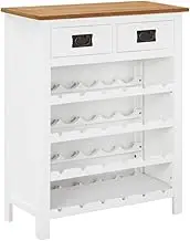 Wooden Wine Cabinet with 2 Drawers and 4 Shelves, 24 Bottles Capacity Wine Rack Free Standing Floor, Wine Storage Display Shelf for Kitchen Dining Room and Cellar, 72 x 32 x 90 cm
