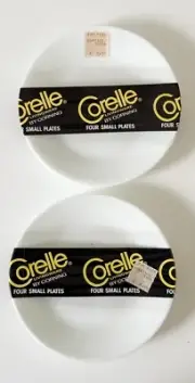 (2) NOS Winter Frost White Corelle 4 Small Plates 106-SB Sealed Dessert VTG USA