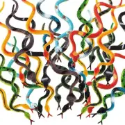 24 Pieces Plastic Snakes Rain Forest Snakes Realistic Rubber Snakes Assorted