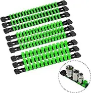 Socket Organizer Set, 9-Piece Rail Holders, 1/4-inch 48 Clips, 3/8-inch 45 Clips, 1/2-inch 36 Clips, Green
