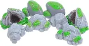 NOLITOY 8pcs Resin Rocks for Micro Landscape Fairy Garden Miniatures Imitation Moss Stone Garden Decor Accessories