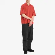 BEAMS Stripe Open Collar Shirt
