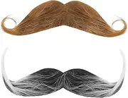 Halloween Cosplay Beards Set Fake Mustache Beards for Men Easy to Apply Simulated Beards Masquerade