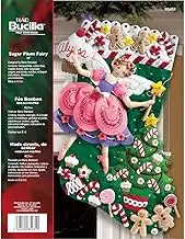 Bucilla Sugar Plum Fairy Christmas Stocking Felt Applique Kit, 85431 18-Inch