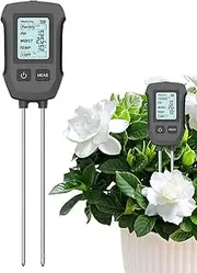 Yorajuy Soil Tester - Plant Soil Temperature Gauge,Digital Earth Temperature Detector for Potted Plants Fruits, 5-in-1 Dirt Fertility Testing Device