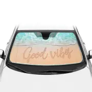carXS Good Vibes Car Sun Shade Windshield Front Window Shades Sedan Truck SUV (for: Honda Civic)