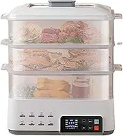 Electric Food Steamer, 3 Tier Electric Stew Pot with 6 Pieces 350ML Ceramic Liner Stew Pot, 12H Timer, Smart Insulation, Multi-Function Cooking Pot for Vegetables, Fish, Dumplings