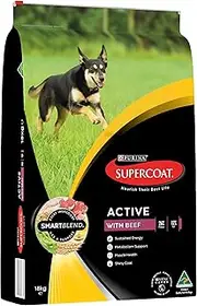 Purina Supercoat Adult Active Beef Dry Dog Food 18 Kg