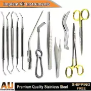 Sinus Lift Instruments Set Kit Implant Cotton Forceps Needle Holder & TC Scissor