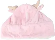 [MOBUTOFU] Deer Three Scarf Hat Hat Winter Headwear Scarves for Women Dressy One- Hat Warm Hat Warm Neckerchief Bonnets for Women Hats Winter Scarf Cotton Pink