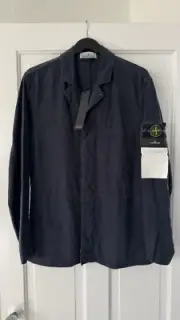 Stone Island Lino Nylon Tela-TC Suit Jacket Navy Blue 801580129