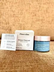 Fleur & Bee Prince Charcoal Detox Face Clay Mask Nourishing 2.5oz NEW IN BOX