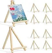 Zhithink 10 Pack Wood Easels, 11.8 Inch Easel Stand for Painting Canvas, Tripod Art Easel, Tabletop Easels for Kids Student, Portable Art Canvas Photo Picture Sign Holder