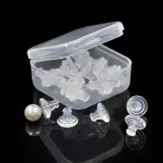 10PCS in Container Clear Silicone Earnuts Earrings Back, Earrings Pad 10mm FYD03