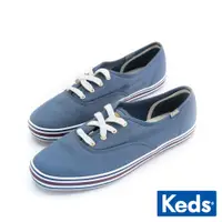 在飛比找蝦皮商城優惠-【Keds】CHAMPION 洗舊復古橫紋休閒鞋-藍 (92