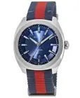 New Gucci GG2570 Blue Dial Blue/Red Nylon Strap Men's Watch YA142304