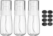 sourcing map 3Pcs Small Spray Bottles, 60ml/2 oz Travel Size Spray Bottle Fine Mist Empty Refillable Travel Containers with Labels for Perfume Cosmetic Essential Oil (Clear)