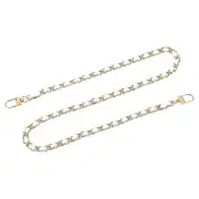 32" Purse Chain Strap with Buckles for Shoulder (White + Gold)