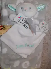BLANKET & SECURITY SHEEP I AM LOVED WHITE LOT 2 BABY STARTERS LAMB STAR MOON GRA