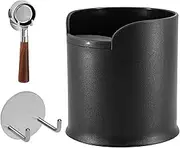 Cofforbiz Espresso Coffee Knock Box and Portafilter Holder, Space-Saving, Mini Frosted Coffee Bin for Home Use, Universal 51/53/54/58mm Portafilter, 2 Count, Black