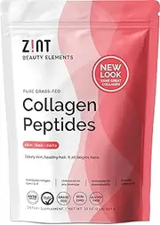 Zint Collagen Peptides Powder (32 oz): Paleo-Friendly, Keto-Certified, Grass-Fed Hydrolyzed Collagen Protein Supplement - Unflavored, Non GMO