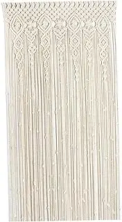 Boho Curtains Cotton Woven Macrame Curtains 35x71 Inch String Curtain Hanging Decorative Boho Room Divider Curtain for Window Doorway Closet, No Rod-