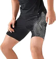 seta-au Men's Swim Jammer | Compression Swimming Jammer - Cool Dry Active Swimsuit, Athletic Training Swimsuit, Endurance Long Racing Training Swimsuit White